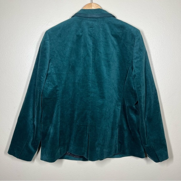 J crew factory velvet one-button blazer old forest green plus size 18 holiday - Picture 8 of 9